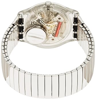 美品　Swatch シルバー アナログ腕時計 Swatch Watch Irony “Black Flower” YLS146 Stainless Steel
